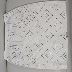 White House Black Market White Studded Pencil Skirt